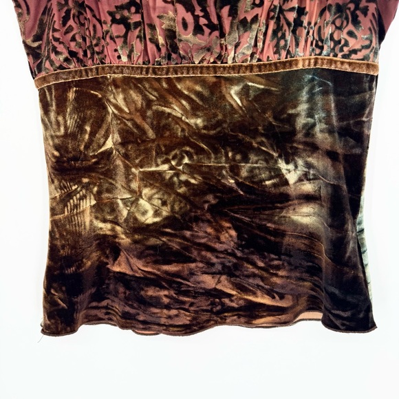 Vintage Y2K 90s Wet Seal Whimsigoth Babydoll Baby Tee Velvet Burnout Top Size S - Picture 3 of 6